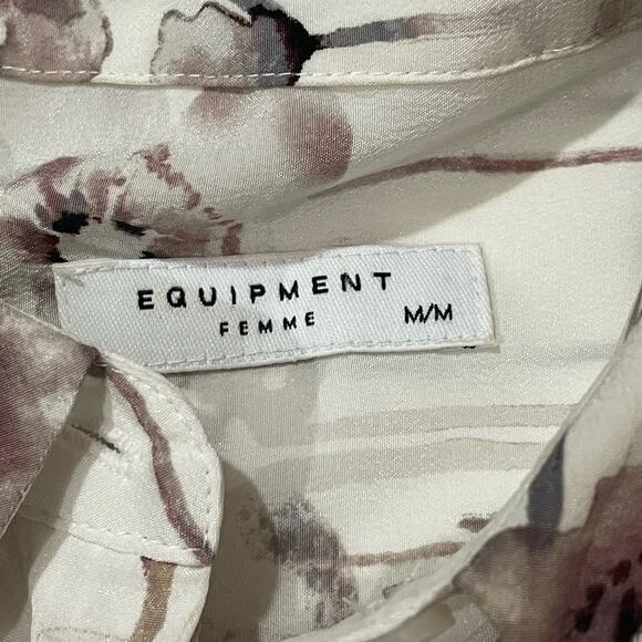 Equipment Natalia Floral Dress - White Floral - Medium - Picture 9 of 13